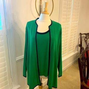 EUC MISOOK Emerald Green and Navy Jacket in Size 2X Plus Size